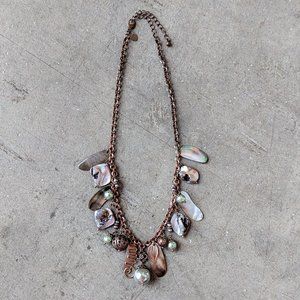 Lia Sophia Gold Broze Mother of Pearl Necklace